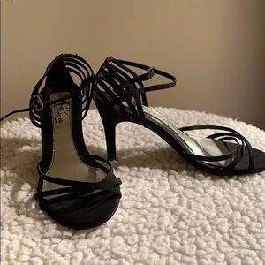 Cinderella of Boston black strappy 3inch heels
